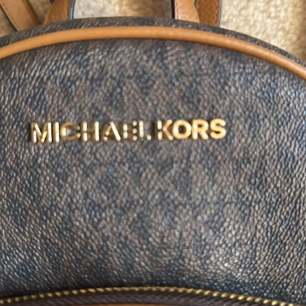 Michael Kors Brown Monogrammed Backpack - Picture 5 of 13